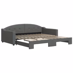 vidaXL Divano Letto con Letto Estraibile Grigio Scuro 100x200 Tessuto - Vista aggiuntiva 2