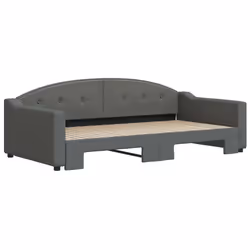 vidaXL Divano Letto con Letto Estraibile Grigio Scuro 100x200 Tessuto - Vista aggiuntiva 3