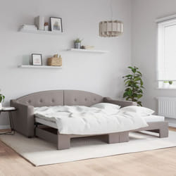 Divano Letto con Letto Estraibile Tortora 100x200 cm in Tessuto Vidaxl 94382