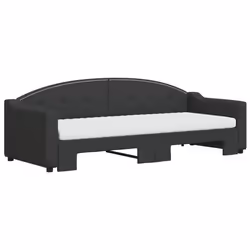 vidaXL Divano Letto Estraibile con Materassi Nero 80x200 cm Tessuto - Vista aggiuntiva 3