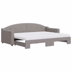 vidaXL Divano Letto Estraibile con Materassi Tortora 80x200 cm Tessuto - Vista aggiuntiva 2