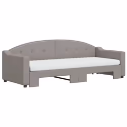 vidaXL Divano Letto Estraibile con Materassi Tortora 80x200 cm Tessuto - Vista aggiuntiva 3