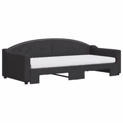 vidaXL Divano Letto Estraibile con Materassi Nero 90x200 cm in Tessuto - Vista aggiuntiva 3