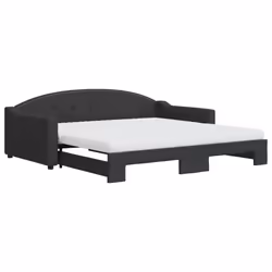 Divano Letto Estraibile con Materassi Nero 100x200 cm Tessutocod mxl 82698 - Vista aggiuntiva 2