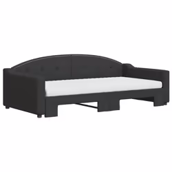 Divano Letto Estraibile con Materassi Nero 100x200 cm Tessutocod mxl 82698 - Vista aggiuntiva 3
