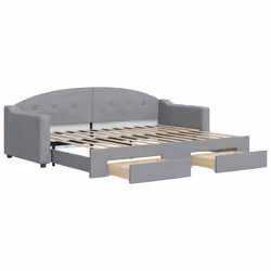 VidaXL 3197561, Divano letto, Grigio, Schiuma, Tessuto, Metallo, Legno, 2230 mm, 900 mm