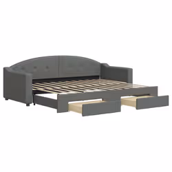 Divano Letto Estraibile Cassetti Grigio Scuro 80x200cm Tessutocod mxl 82724 - Vista aggiuntiva 2