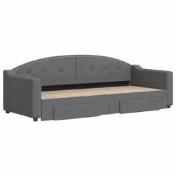 Divano Letto Estraibile Cassetti Grigio Scuro 80x200cm Tessutocod mxl 82724 - Vista aggiuntiva 3