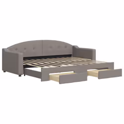 vidaXL Divano Letto Estraibile con Cassetti Tortora 80x200 cm Tessuto - Vista aggiuntiva 2