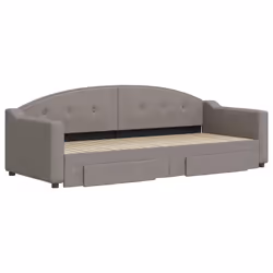 vidaXL Divano Letto Estraibile con Cassetti Tortora 80x200 cm Tessuto - Vista aggiuntiva 3