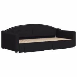 Divano Letto Estraibile con Cassetti Nero 90x200 cm in Tessutocod mxl 106714 - Vista aggiuntiva 3