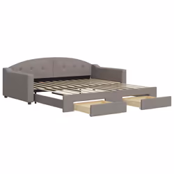 vidaXL Divano Letto Estraibile con Cassetti Tortora 100x200 cm Tessuto - Vista aggiuntiva 2