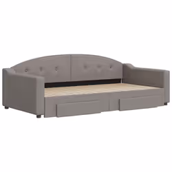vidaXL Divano Letto Estraibile con Cassetti Tortora 100x200 cm Tessuto - Vista aggiuntiva 3