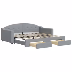 VidaXL 3197576, Divano letto, Grigio, Schiuma, Tessuto, Metallo, Legno, 2130 mm, 1000 mm