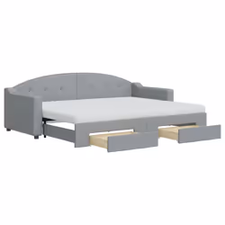 Divano Letto Estraibile Cassetti Grigio Chiaro 80x200cm Tessutocod mxl 130703 - Vista aggiuntiva 2