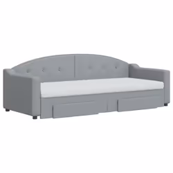 Divano Letto Estraibile Cassetti Grigio Chiaro 80x200cm Tessutocod mxl 130703 - Vista aggiuntiva 3