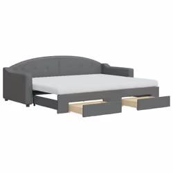 Divano Letto Estraibile Cassetti Grigio Scuro 80x200cm Tessutocod mxl 106666 - Vista aggiuntiva 2