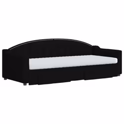 vidaXL Divano Letto Estraibile con Cassetti Nero 80x200 cm in Tessuto - Vista aggiuntiva 3