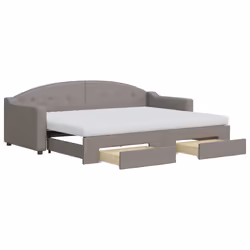 vidaXL Divano Letto Estraibile con Cassetti Tortora 80x200 cm Tessuto - Vista aggiuntiva 2