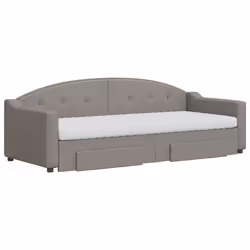 vidaXL Divano Letto Estraibile con Cassetti Tortora 80x200 cm Tessuto - Vista aggiuntiva 3