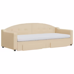 Divano Letto Estraibile con Cassetti Crema 80x200 cm in Tessutocod mxl 82778 - Vista aggiuntiva 3