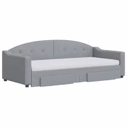 vidaXL Divano Letto Estraibile Cassetti Grigio Chiaro 90x200cm Tessuto - Vista aggiuntiva 3