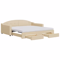 Divano Letto Estraibile con Cassetti Crema 100x200cm in Tessutocod mxl 130705 - Vista aggiuntiva 2