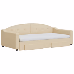 Divano Letto Estraibile con Cassetti Crema 100x200cm in Tessutocod mxl 130705 - Vista aggiuntiva 3
