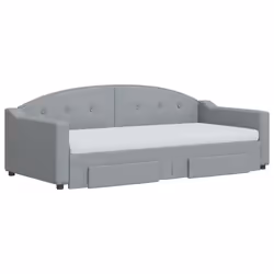 Divano Letto Estraibile Cassetti Grigio Chiaro 90x190cm Tessutocod mxl 106717 - Vista aggiuntiva 3