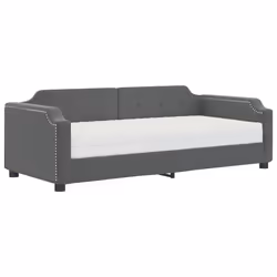 VidaXL 3197622, Divano letto, Grigio, Schiuma, Metallo, Poliestere, Legno, 2230 mm, 1100 mm