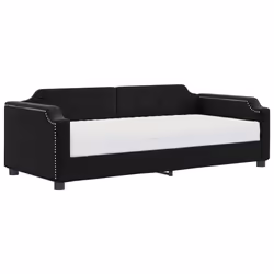 VidaXL 3197623, Divano letto, Nero, Schiuma, Metallo, Poliestere, Legno, 2230 mm, 1100 mm