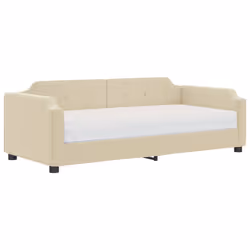 VidaXL 3197625, Divano letto, Crema, Schiuma, Metallo, Poliestere, Legno, 2230 mm, 1100 mm