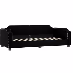 vidaXL Divano Letto con Materasso Nero 90x190 cm in Tessuto - Vista aggiuntiva 3