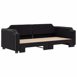 vidaXL Divano Letto con Letto Estraibile Nero 80x200 Tessuto - Vista aggiuntiva 3