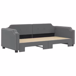 vidaXL Divano Letto con Letto Estraibile Grigio Scuro 90x200cm Tessuto - Vista aggiuntiva 3