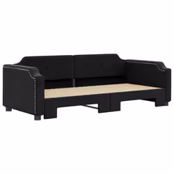 Divano Letto con Letto Estraibile Nero 90x200 cm in Tessutocod mxl 130589 - Vista aggiuntiva 3