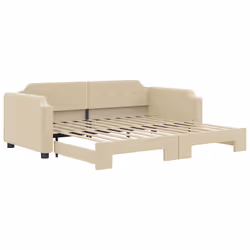 Divano Letto con Letto Estraibile Crema 100x200 cm in Tessutocod mxl 130597 - Vista aggiuntiva 2