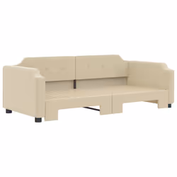 Divano Letto con Letto Estraibile Crema 100x200 cm in Tessutocod mxl 130597 - Vista aggiuntiva 3