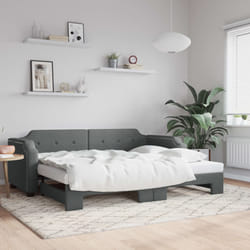 Divano Letto con Letto Estraibile Grigio Scuro 90x190cm Tessutocod mxl 82683