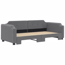 Divano Letto con Letto Estraibile Grigio Scuro 90x190cm Tessutocod mxl 82683 - Vista aggiuntiva 3