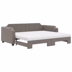 vidaXL Divano Letto Estraibile con Materassi Tortora 80x200 cm Tessuto - Vista aggiuntiva 2