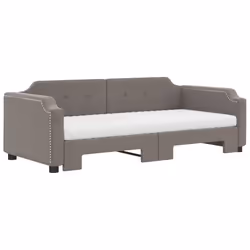 vidaXL Divano Letto Estraibile con Materassi Tortora 80x200 cm Tessuto - Vista aggiuntiva 3