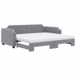 VidaXL 3197657, Divano letto, Grigio, Schiuma, Metallo, Poliestere, Legno, 2230 mm, 1100 mm
