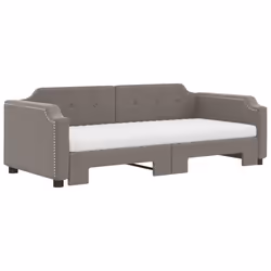 vidaXL Divano Letto Estraibile con Materassi Tortora 100x200cm Tessuto - Vista aggiuntiva 3