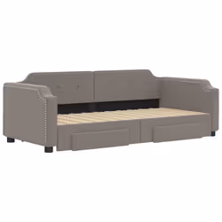 vidaXL Divano Letto Estraibile con Cassetti Tortora 80x200 cm Tessuto - Vista aggiuntiva 3