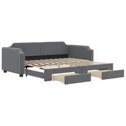 Divano Letto Estraibile Cassetti Grigio Scuro 100x200cm Tessutocod mxl 130635 - Vista aggiuntiva 2
