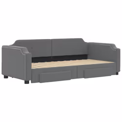 Divano Letto Estraibile Cassetti Grigio Scuro 100x200cm Tessutocod mxl 130635 - Vista aggiuntiva 3