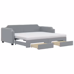 VidaXL 3197683, Divano letto, Grigio, Schiuma, Tessuto, Metallo, Legno, 2230 mm, 900 mm