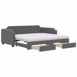 Divano Letto Estraibile Cassetti Grigio Scuro 80x200cm Tessutocod mxl 106663 - Vista aggiuntiva 2