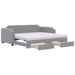 VidaXL 3197698, Divano letto, Grigio, Schiuma, Tessuto, Metallo, Legno, 2130 mm, 1000 mm